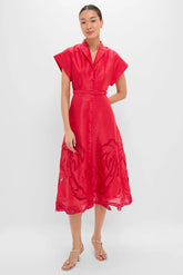 Scarlet Aubrey Applique Shirt Midi Dress