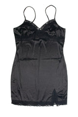 Extended Sizes Black Slip Mini Dress