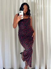 Knox Maxi Dress Black / Red Floral