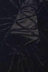 Extended Sizes Lace Up Back Velvet Dress