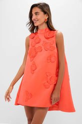 Saffron Fallon Applique Floral Mini Dress