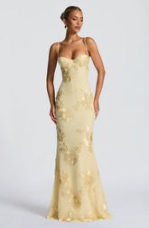 Livette - Yellow Floral Maxi Dress