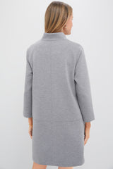 Gray Herringbone Clifton Dress