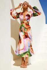Joaquin Midi Dress - Orange Multi