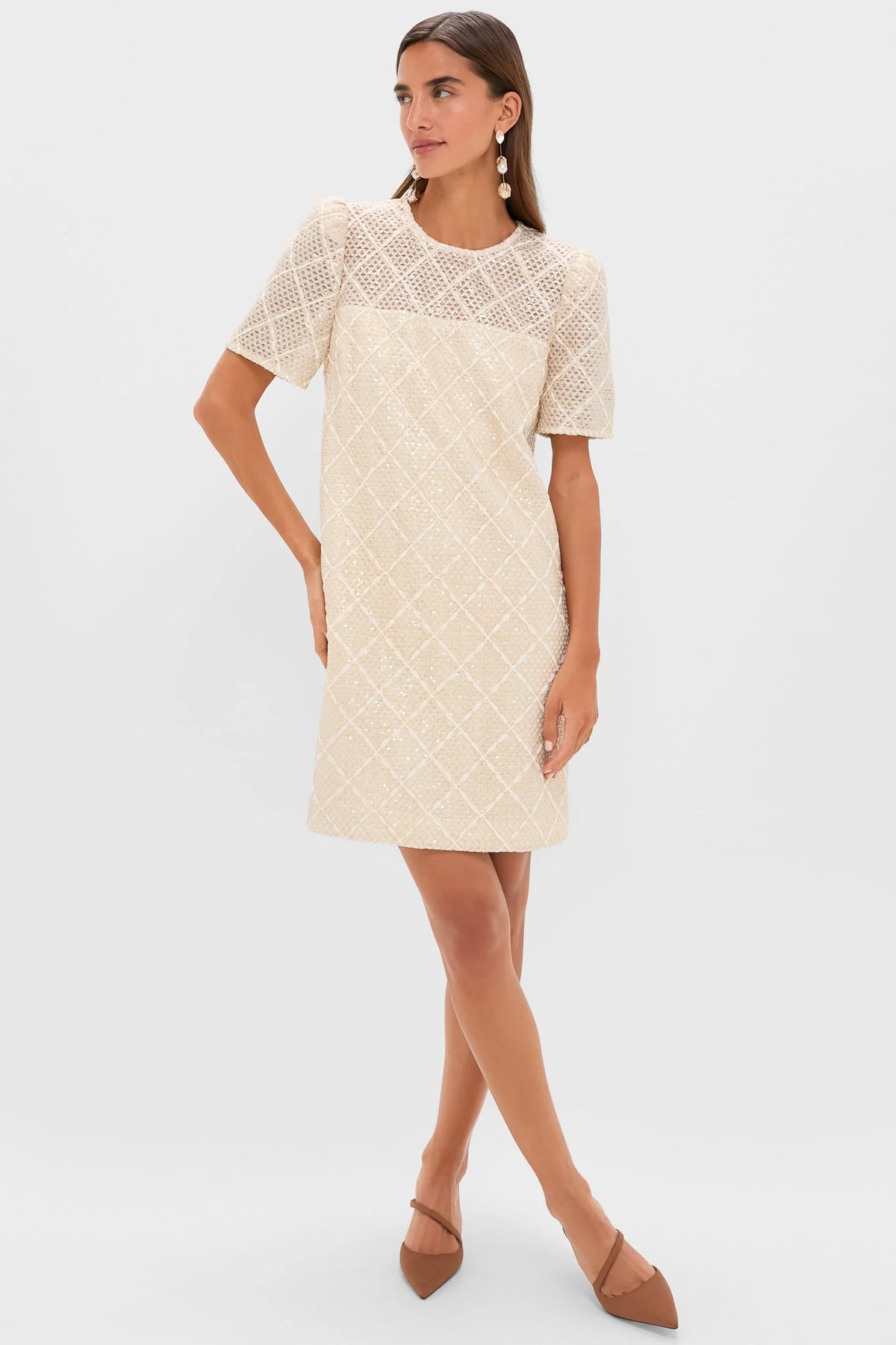 Ivory Sequin Janelle Mini Dress