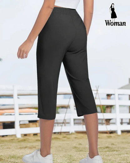 Women’s summer Stretch Capris – Loose, Breathable, Pocketed