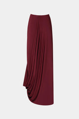Misha Waterfall Jersey Maxi Skirt - Port