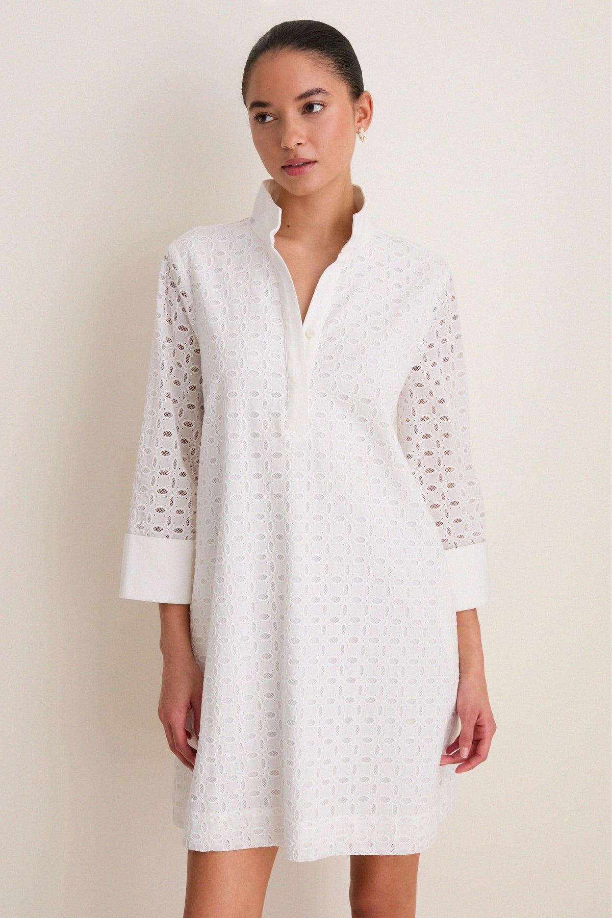 White Eyelet Megan Dress
