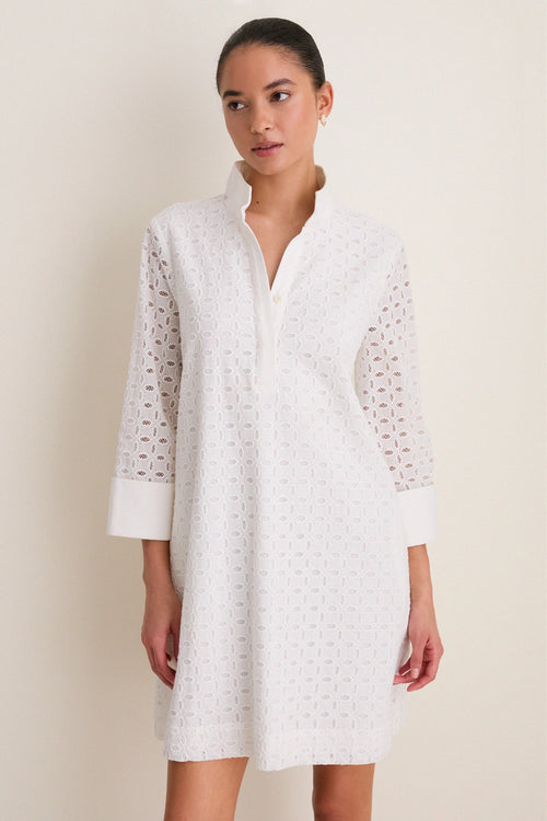 White Eyelet Megan Dress
