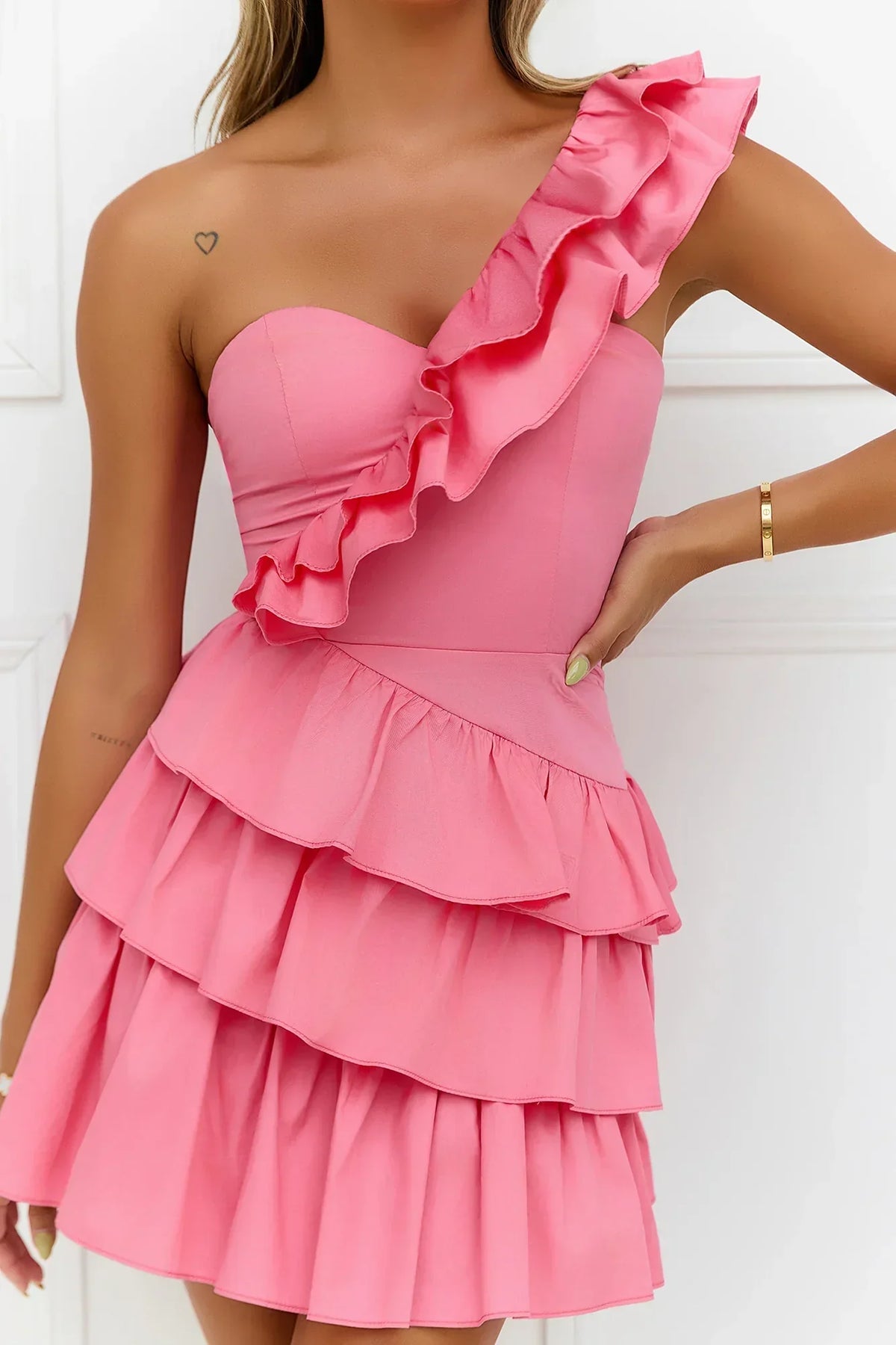 Precious Time One Shoulder Mini Dress