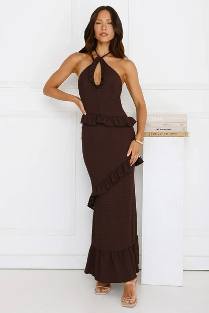 Mango Mojito Halter Maxi Dress