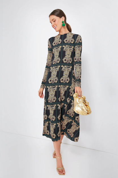 Tiger Tiles Black Drifter Dress