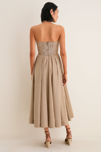 Mocha Gingham Sierra Dress