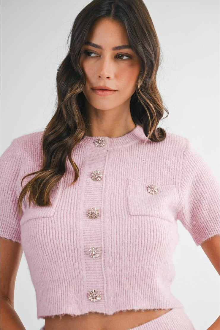 Nadia Knit Short Sleeve Sweater & Matching Midi Skirt (Sold Separately)