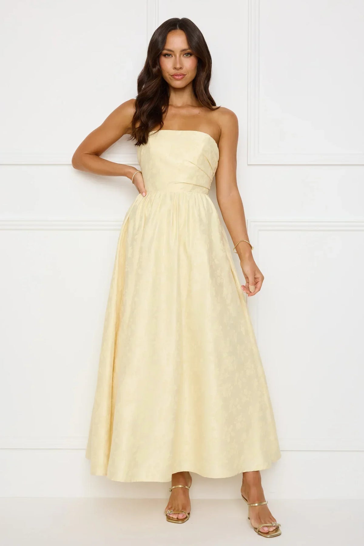 Dancing In Magic Strapless Maxi Dress