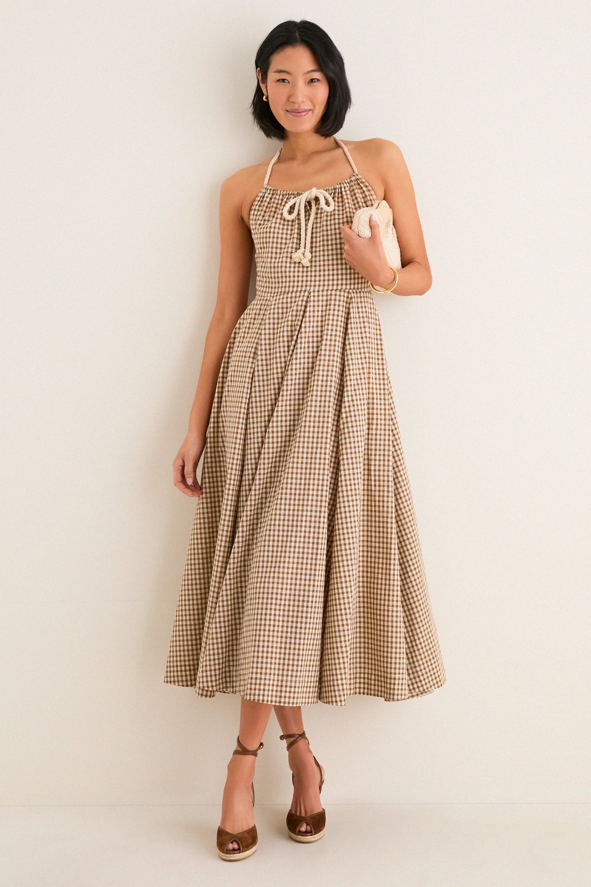 Mocha Gingham Sierra Dress