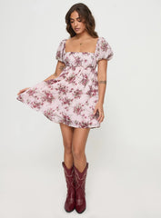 Let's Dance Mini Dress Cream Floral
