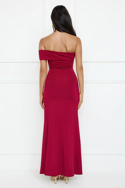 Lavish Luxe Off Shoulder Maxi Dress