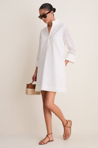 White Eyelet Megan Dress