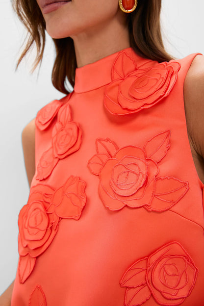 Saffron Fallon Applique Floral Mini Dress