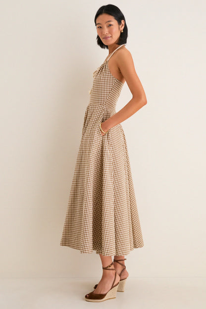 Mocha Gingham Sierra Dress