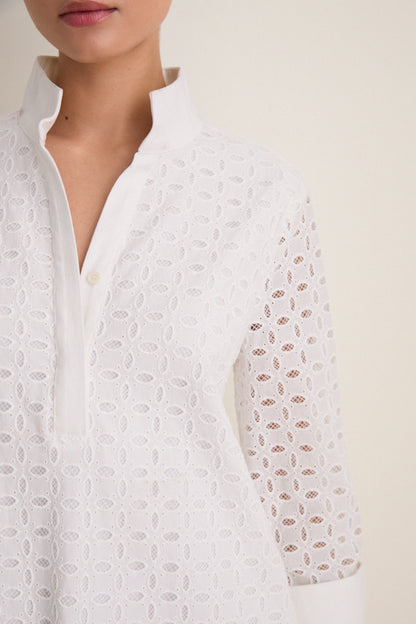 White Eyelet Megan Dress