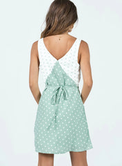Nellie Mini Dress Mint Polka Dot