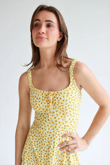 Yellow Sunflower Mini Dress